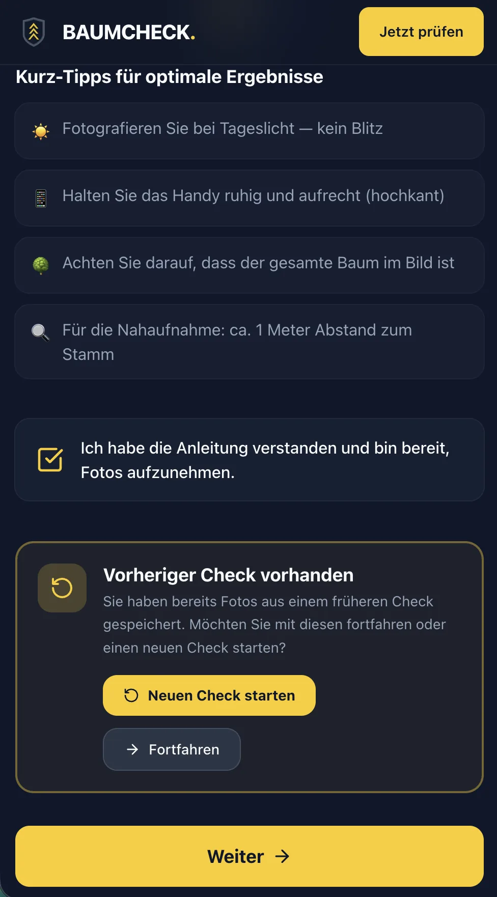 Baumcheck screenshot 2